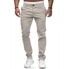 Enzo Mens Chino Trousers Slim Fit Stretch Cotton Jeans Pants All Waist Sizes# &a