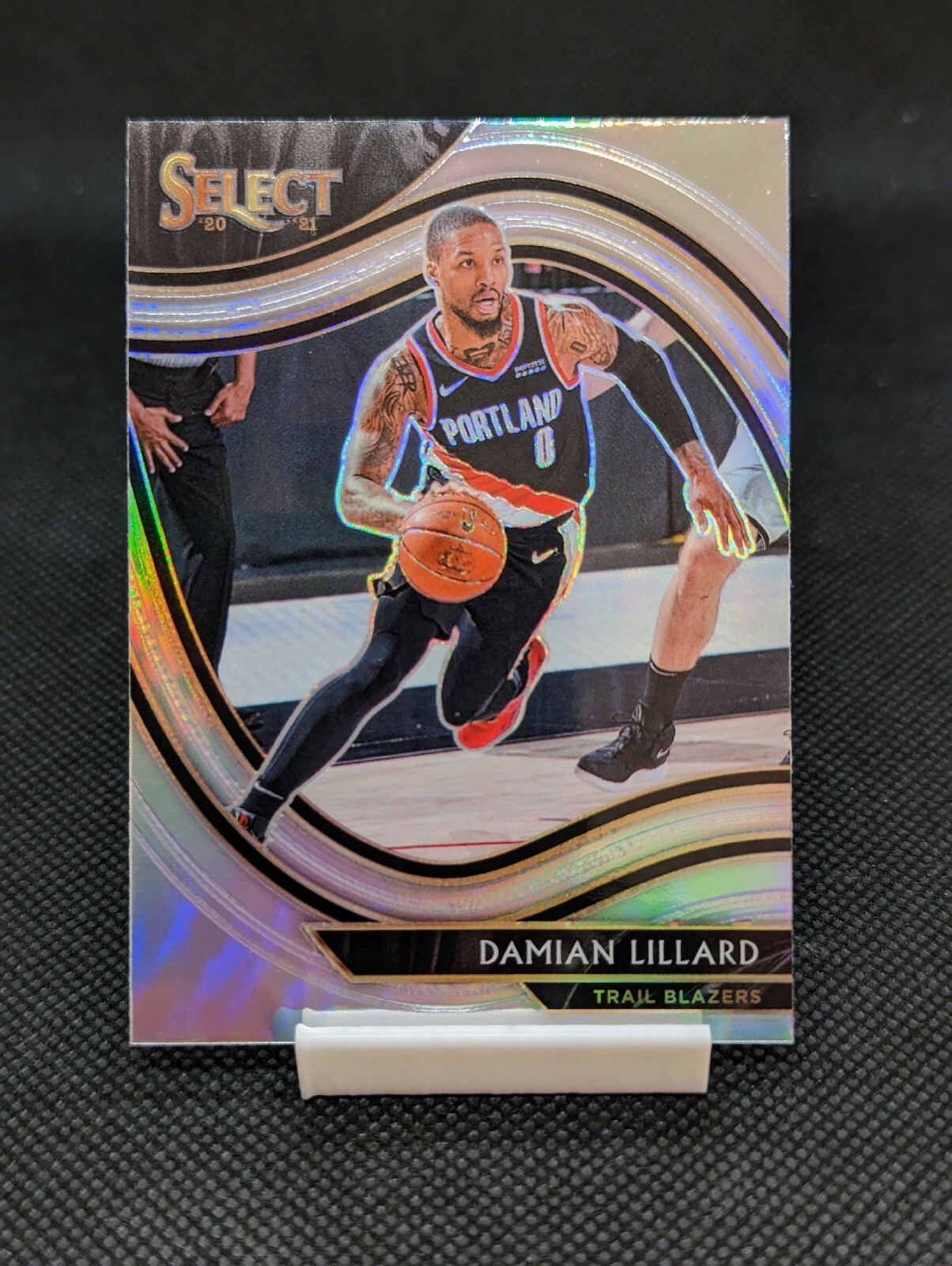 2020-21 Panini Select Courtside Silver Prizm Damian Lillard card #248