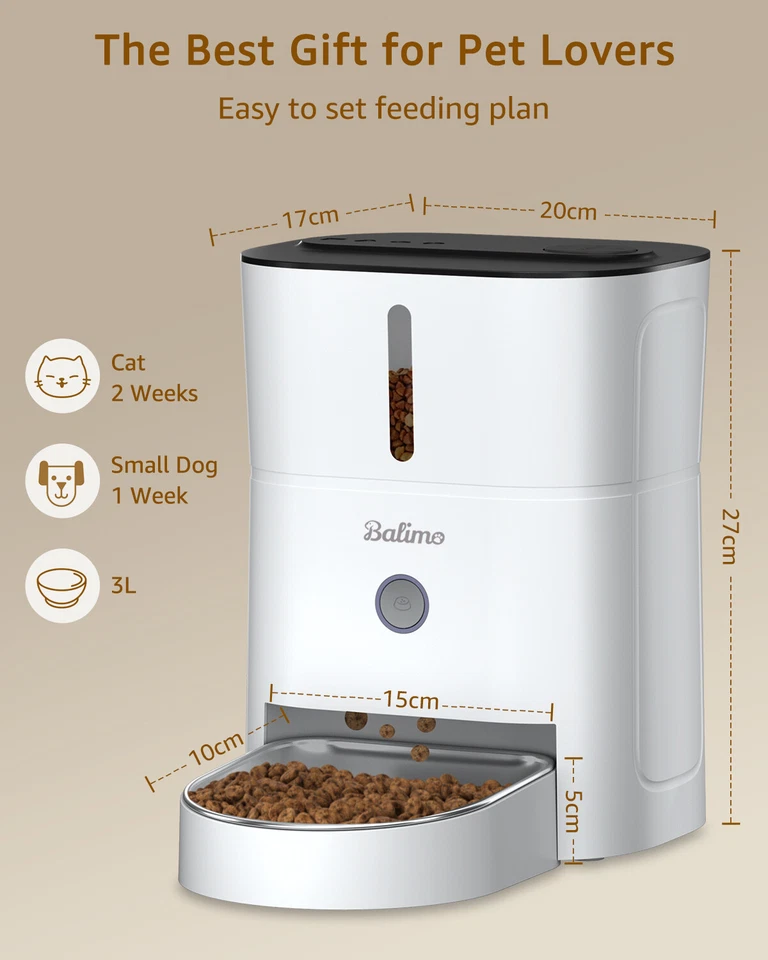  3L Futterspender Futterautomat Katze & Hund Automatischer Pet Feeder mit Timer - Bild 3 von 4