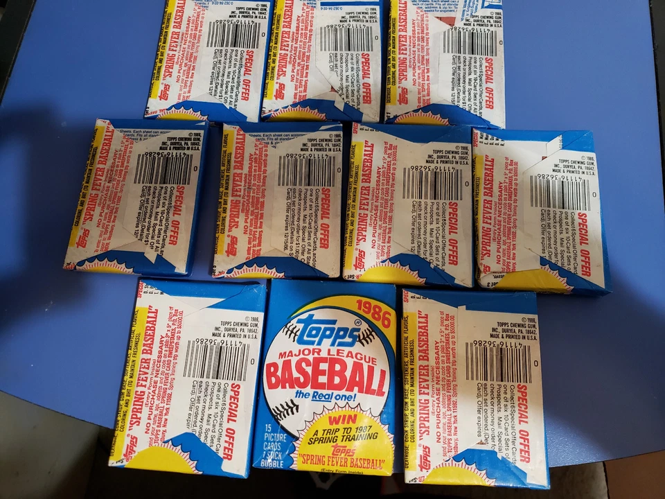 10 Unopened 1986 Topps Baseball Card Wax Packs - Image 2 of 2