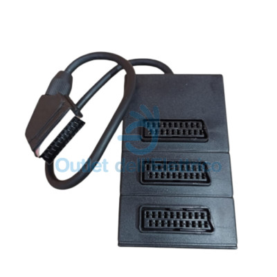 Cavo SCART Hicon Ergonomico 21 Poli - Rame OFC Con Spinotto Angolato - Nero 0,75m - Qualità Premium - Foto 6