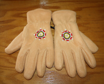 Yellow w Design Winter Fleece Gloves Womens  Warm & Soft  Outdoor Sports   New