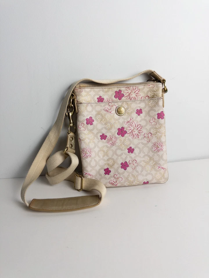 Coach Waverly Flower Floral PvVC Crossbody SwingPack Ivory - Image 2 of 4