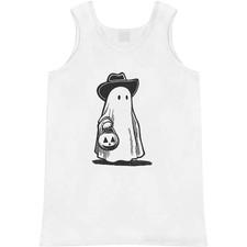 'Halloween Ghost Wearing Cowboy Hat' Adult Vest / Tank Top AV062228 