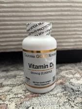 Vitamin D3, 50 mcg (2,000 IU), 360 Fish Gelatin Softgels Exp 08/27