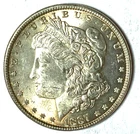 1887 $1 Morgan Silver One Dollar US Coin Philadelphia AU