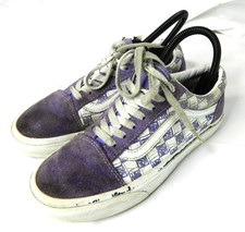 Vans Old Skool Shoes Mens Size 5 Purple White Graphic Suede Canvas Low Top Skate