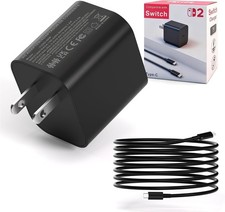 Switch 2 Charger, 60W AC Power Adapter for Nintendo 2/1 USB-C Cable 5FT/1.5...