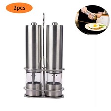 2PCS Electric Salt Pepper Grinder Mill Shaker...