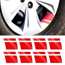 8 PCS Wheel Rim Decal Stripe Car Decal Reflective Car Decal,Size 2.36 x 2.36 ...