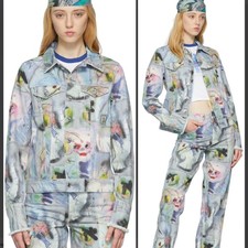 HEAVEN by Marc Jacobs Size S Printed Blue Cotton Punk Playground Denim Jacket