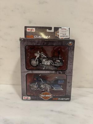 Maisto Harley-Davidson H-D Custom 2 Pack 1:18 Diecast Motorcycles New in Box