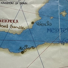 Uncharted Waters Nintendo NES Foldable Promo Map Poster Insert ONLY With Writing