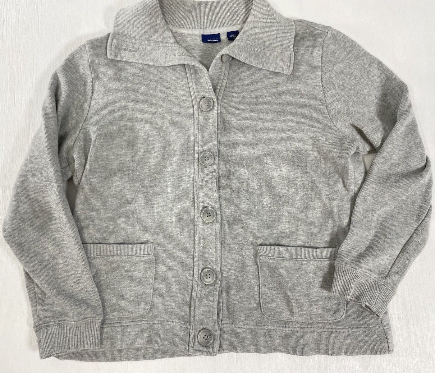 Gray Basic Editions Long Sleeve Gray Button Down … - image 2
