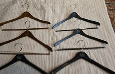 Lot Of 6 Saks Fifth Avenue Wooden Suit Hangers 2 Brown 4 Black