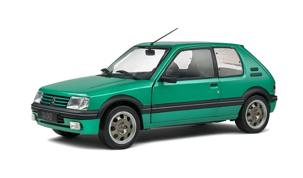 Peugeot 205 GTi Griffe 1992 Solido 1/18 voiture miniature en métal vert haute finition
