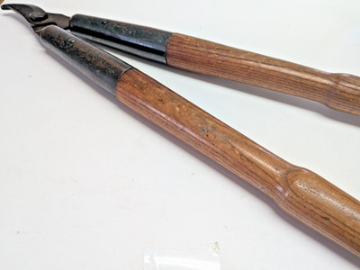 Tree Pruners/loppers unbranded USA made oak handles steel blade vintage 21'' 
