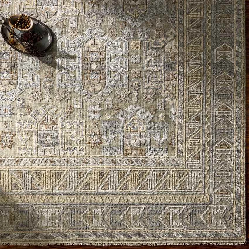 Indian Village Traditional Taupe Area Rug - Image 2 of 4