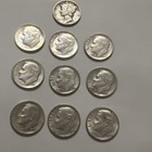 10 - Silver Dimes 1 Mercury And 9 Roosevelt 90% Dime  10 Cents Lot Collection — photo 1