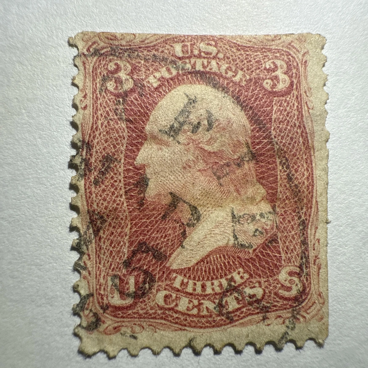 George Washington 3 Cent Stamp In Used Us Stamps (19th Century