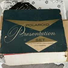 Polaroid Highlander Brown Land Camera Set w/ BC Flash Postcarders
