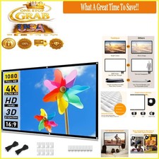 72 Inch Portable Foldable Projector Screen Indoor Outdoor Double Sided White
