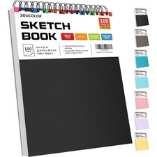 Sketch Book, Spiral Bound Acid-Free Sketchbook with 68lb/100gsm for Paper Pai...
