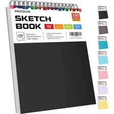 Sketch Book, Spiral Bound Acid-Free Sketchbook with 68lb/100gsm for Paper Pai...