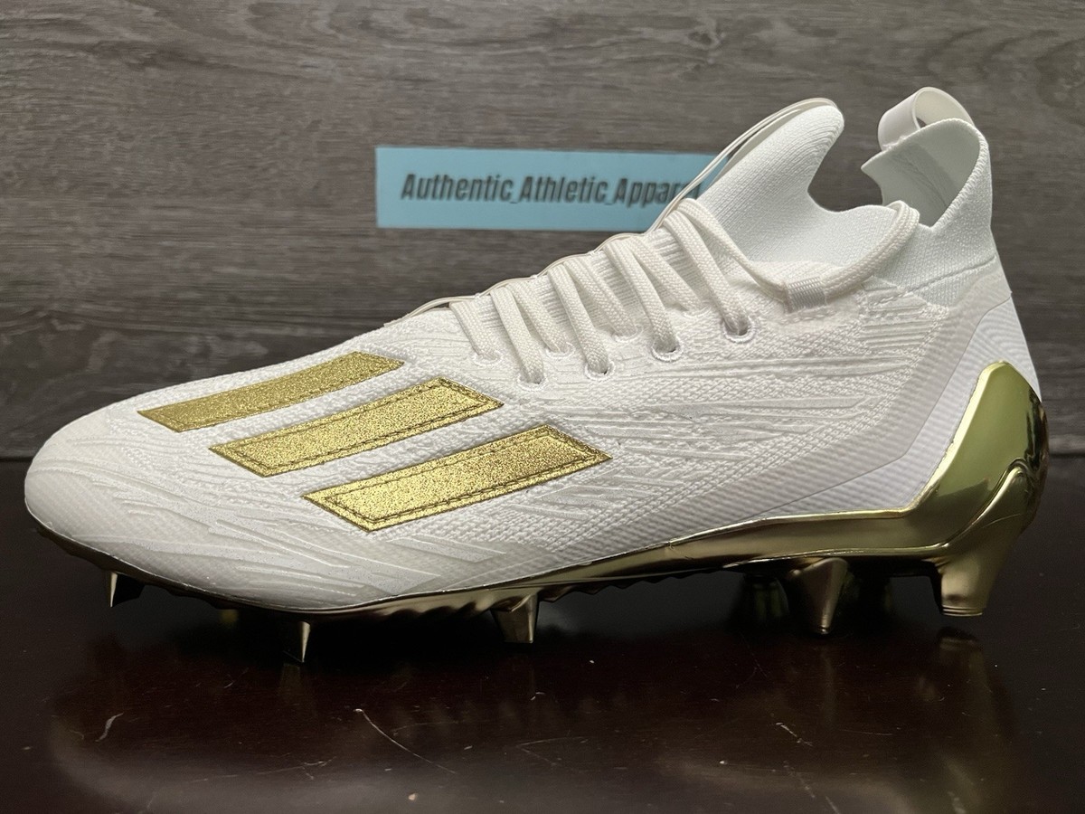 Adidas Adizero Primeknit White Gold Football Cleats Mens Sz  display picture 1