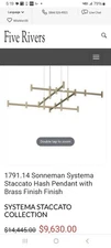 Sonneman 1790.14 Systema Staccato  Hash 5x5  Pendant Light Painted Brass $9k