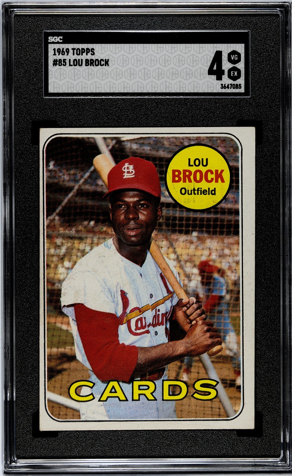 Lou Brock 1969 Topps #85 SGC VG-EX 4 SHARP CORNERS FRESH GRADE