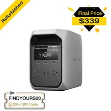 EcoFlow 1024Wh 1800W DELTA 3 Classic LiFePO4 PPortable Power Station for Outdoor