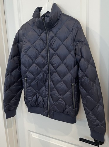Patagonia Prow Bomber Jacket Down Diamond Quilted Puffer Smolder Blue Size S - Picture 4 of 10