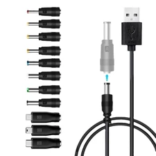 5V USB to DC Power Cable,Universal 5V DC 1.5M Charging Cable Power Cord with 11