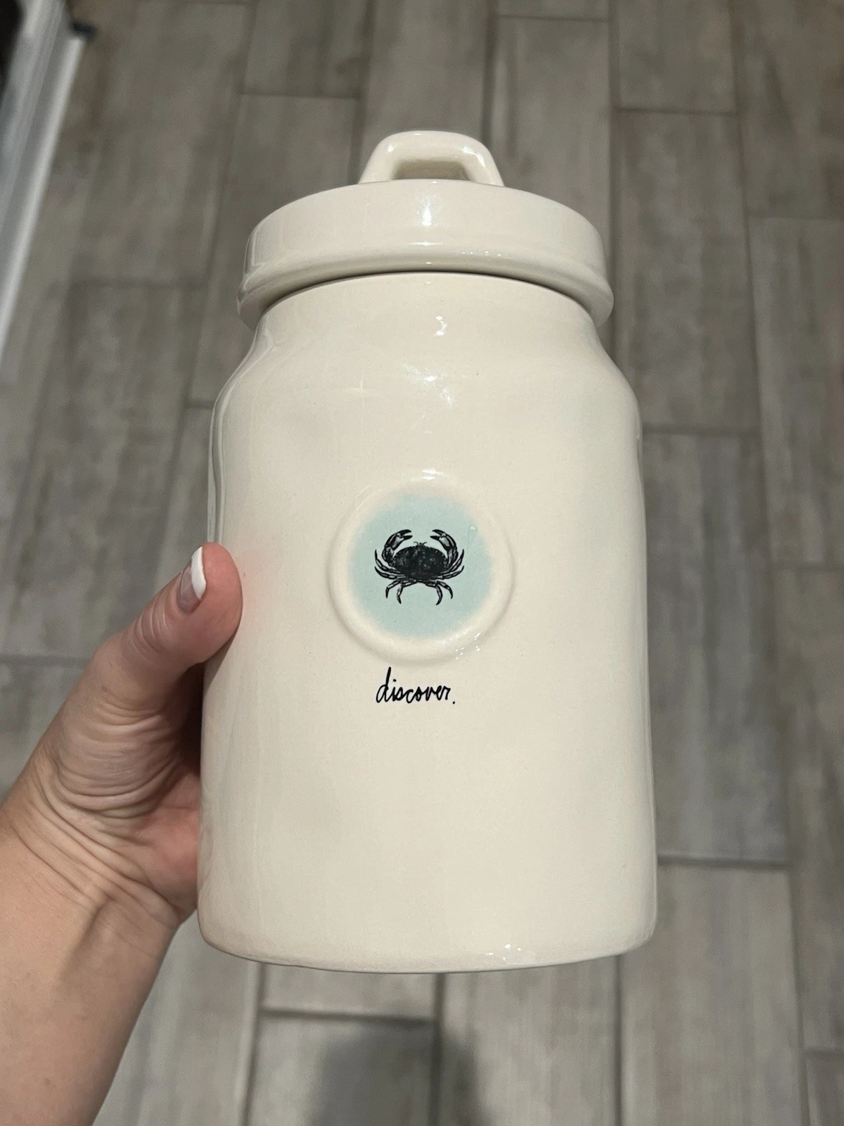 Rae Dunn Artisan Collection by Magneta “Discover” Canister Nautical 4.5” x 8.5”