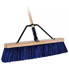 24 In. Stiff Bristle Paver Push Broom with 5 Ft. Handle