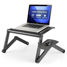 WorkEZ Cooling Adjustable Laptop Stand for Desk w/Fan USB Ports Mouse Pad Erg...
