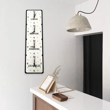 Tall Four Time Zones Clocks - Mirror