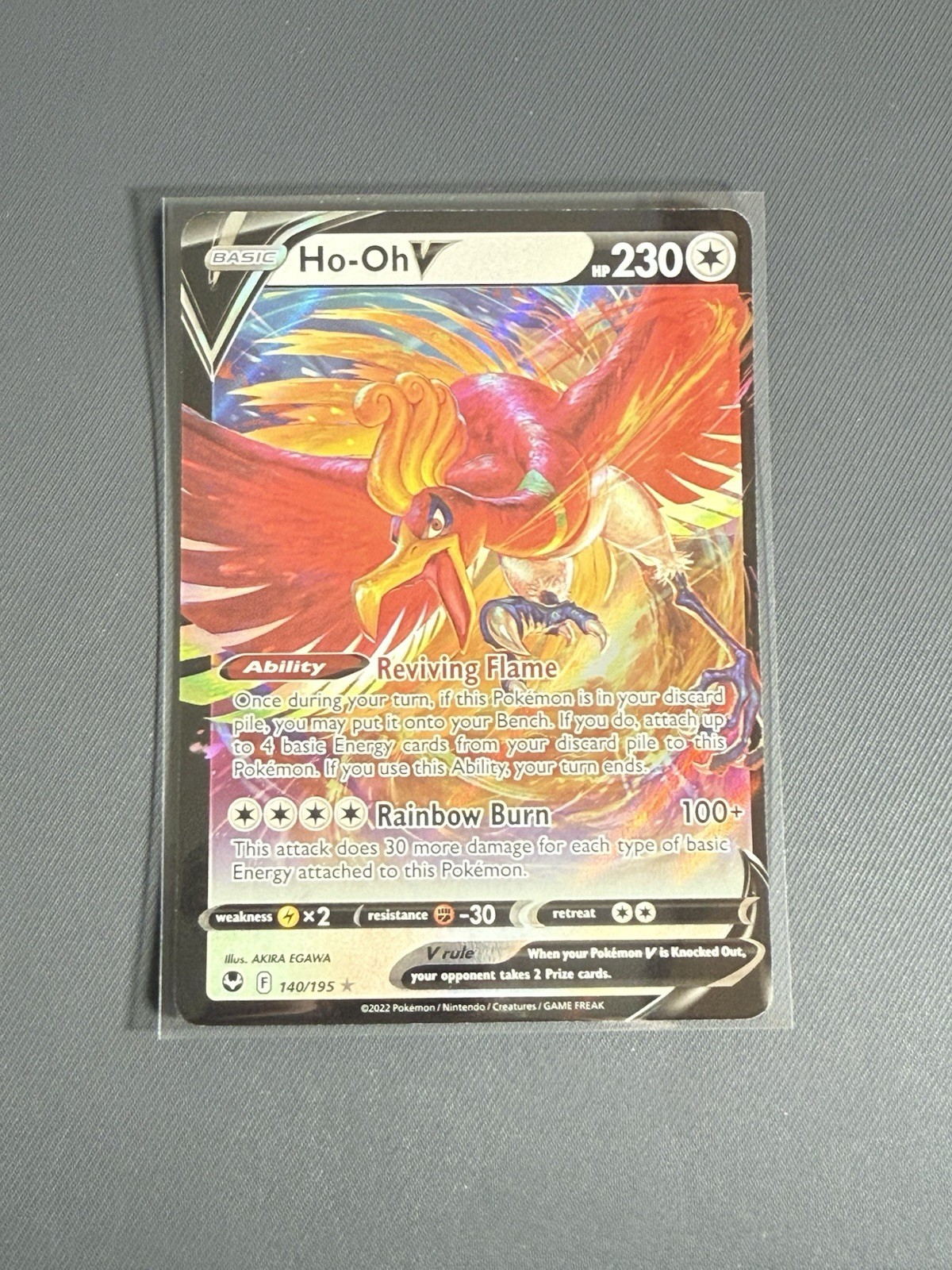 Pokémon TCG Ho-Oh v Silver Tempest Holo Ultra Rare Card 140/195 Mint Condition