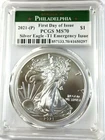 2021 (P) T 1 Emergency Issue American Eagle Silver Dollar  1 oz PCGS MS 70 FDOI