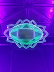 VTG Depression Uranium UV GLOW Pyramid Serving Dish Art Deco.