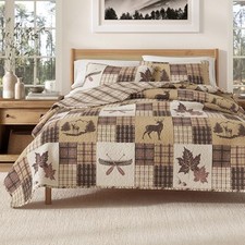 Great Bay Home Lodge Quilt Set - 3-Piece Full/Queen Size Rustic Bedding Set -