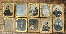 Lot Of 10 Uncased Ambrotype Daguerreotype Tintype Photo