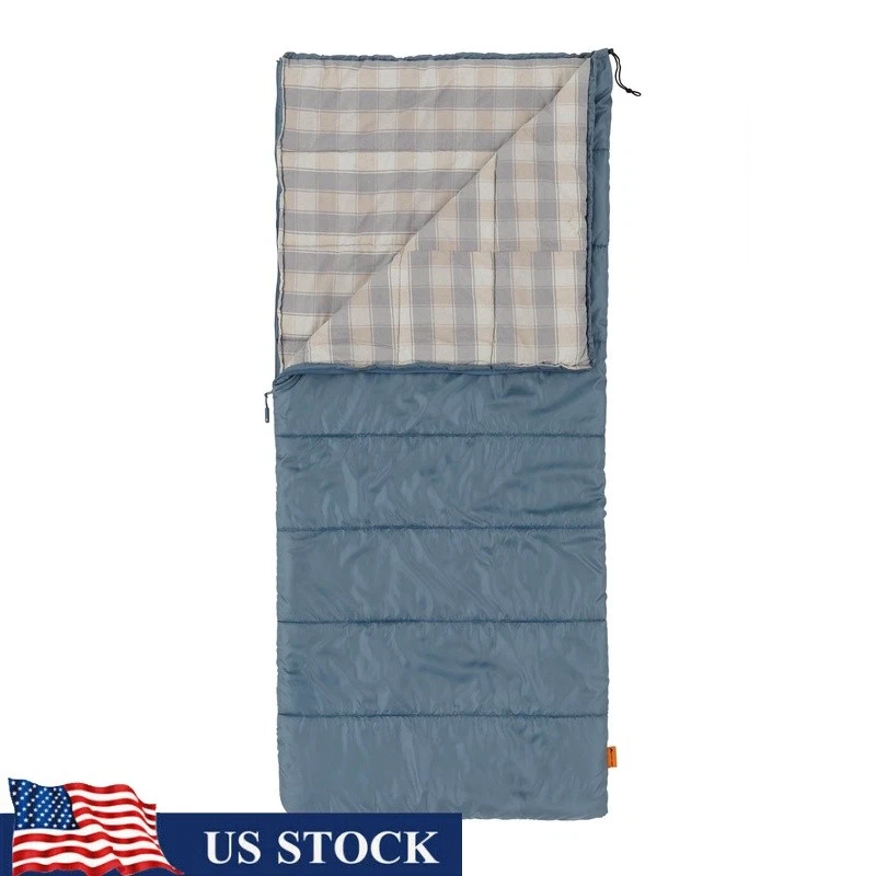 Rectangular Lined Sleeping Bag Camping Outdoor Use Machine Washable 50F Rating