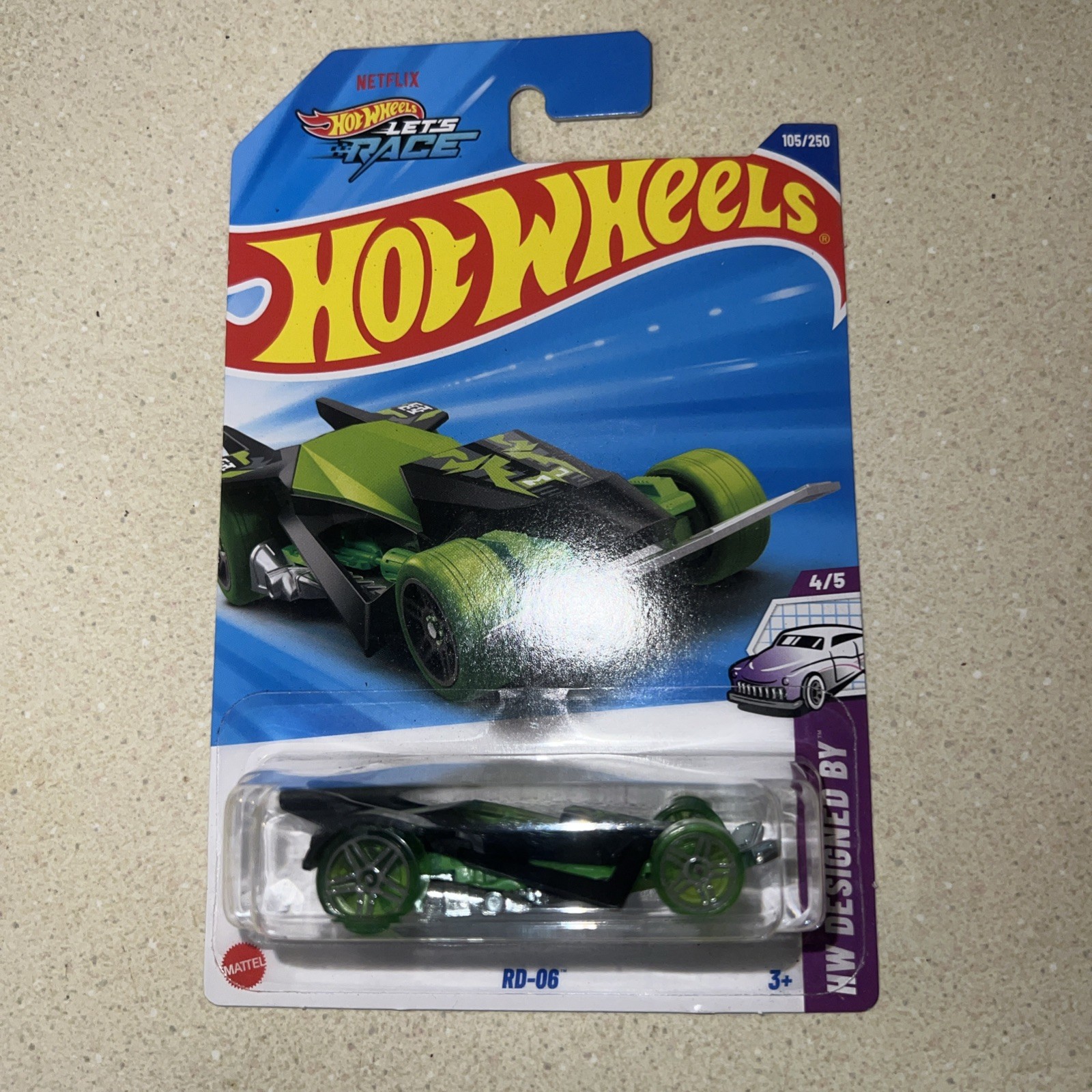 hot wheels 2025 rd-06 #105/250 green new hw designed by