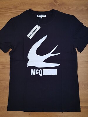 MCQ Alexander McQueen Black Swallow T-Shirt, Brand New and
