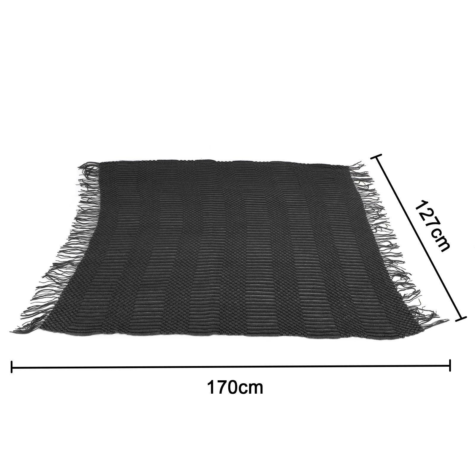 Luxury Knitted Blankets Tassel Throws Large Sofa Couch Bed Fringed Cover Chunky eBay