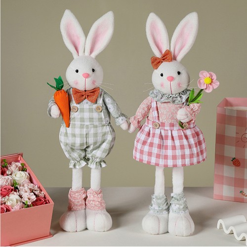 Fluffy Soft Stuffed Bunny Rabbit Retractable Legs Plush Teddy Kids Gift Toy