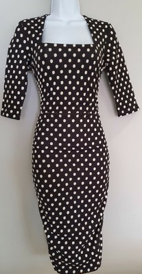 phase eight black polka dot dress