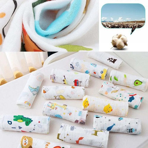 70x70cm Baby Blanket Ultra Soft Organic Cotton Newborn Swaddle Wrap Dual Layers - Picture 2 of 26